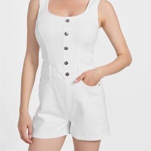 Guess Ivory Button-Up Romper